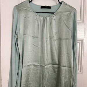 HALLHUBER Silk-Front Long Sleeve Top NEW
